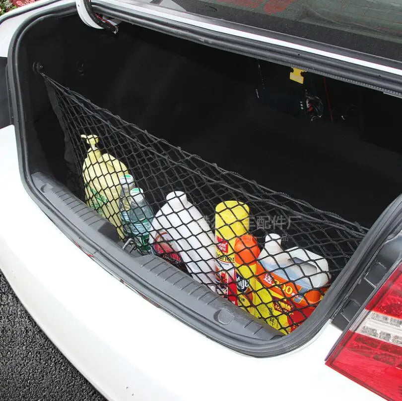 Car Auto Trunk Mesh Cargo Organizer Luggage Stuff Goods Fix Storage Holder Net Stand Universal Trunk Rear Cargo Hook Mesh