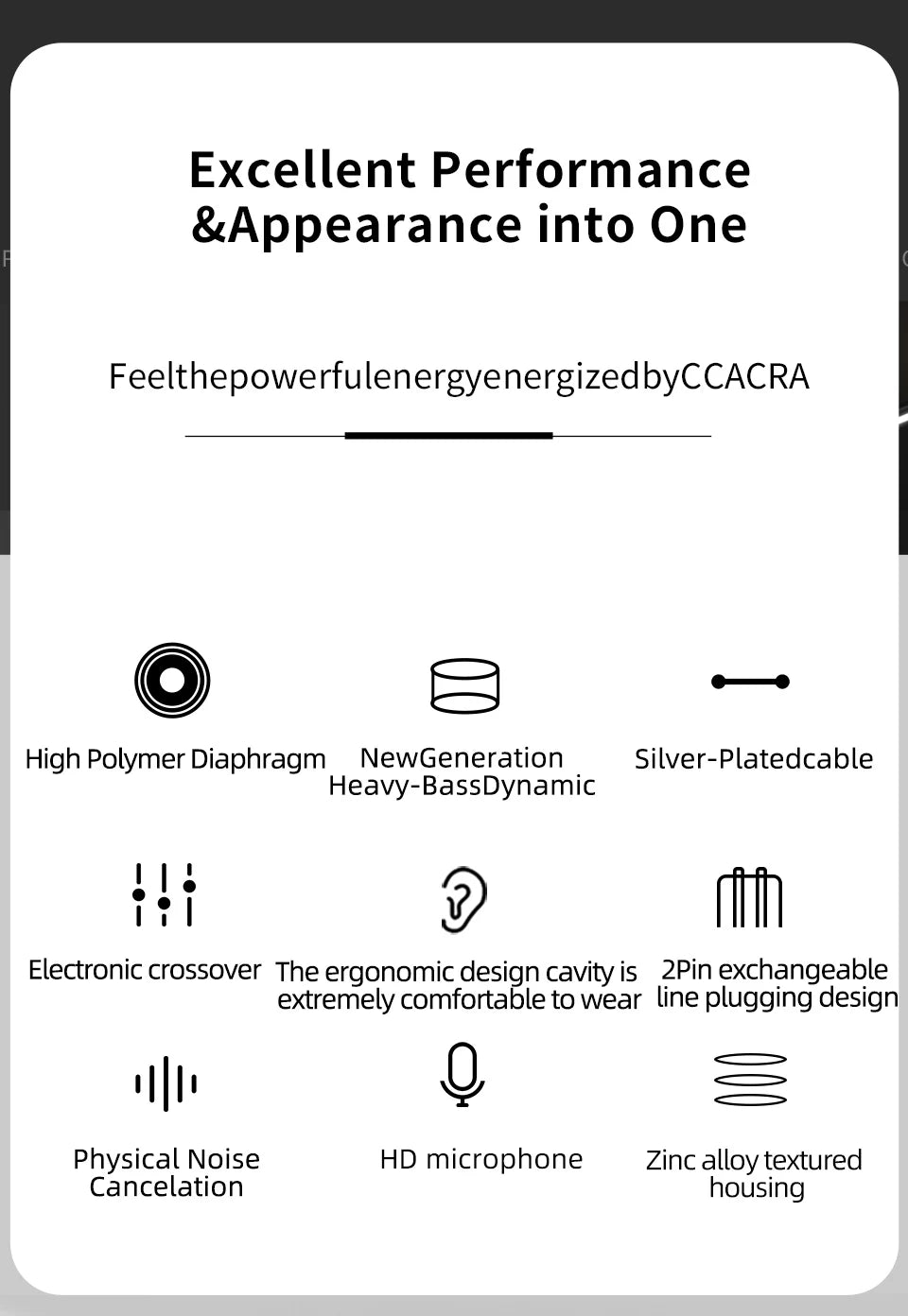 CCA CRA Hanging In Ear Wired HiFi Headset Monitor Headphones Noice Cancelling Sport Gamer Earbuds Earphones KZ ZEX Pro NRA CA4