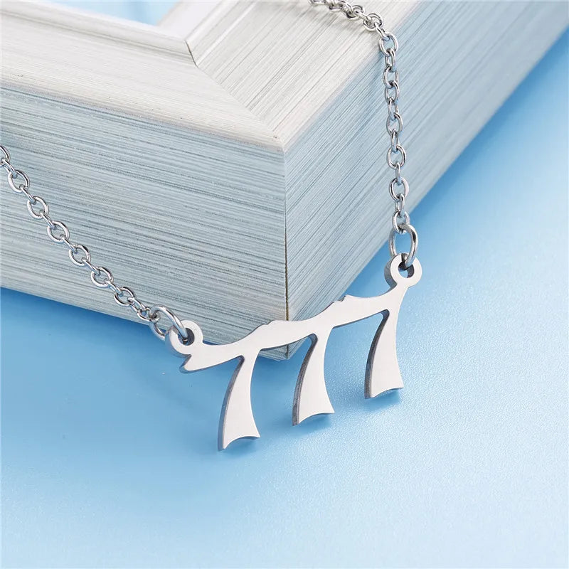 Stainless Steel Angel Number Lucky Numbers Necklaces 111 222 333 444 555 777 888 999 666 000 Pendant Necklace Charms Jewelry