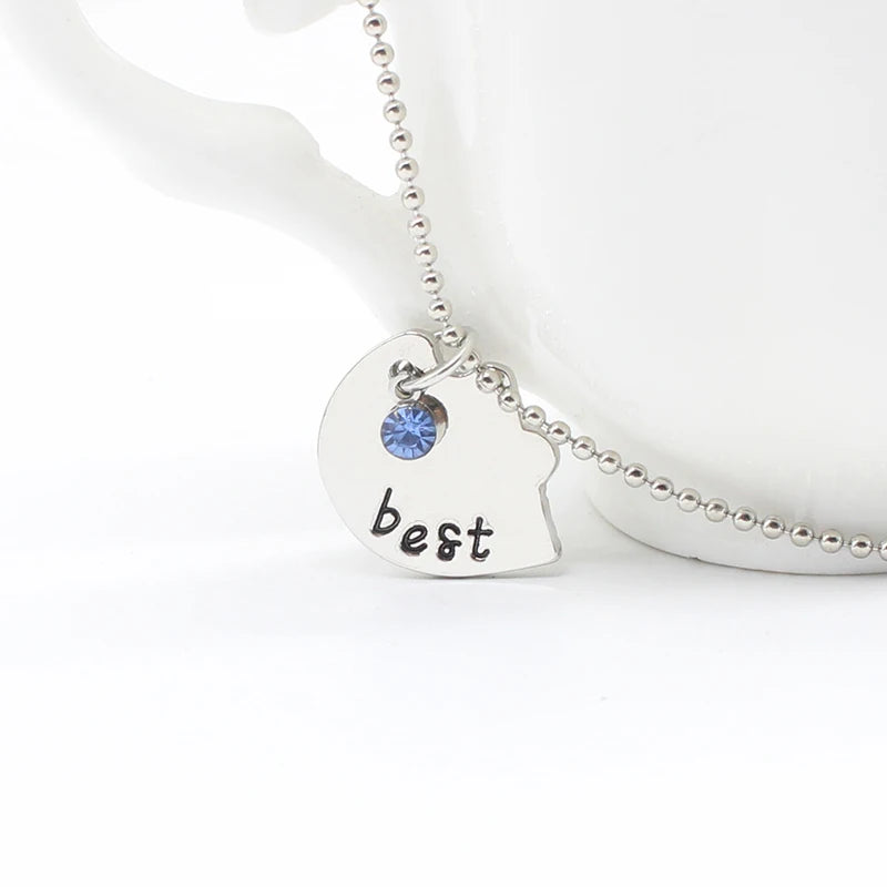 3 Pieces / Set Of Best Friends Forever Letter Pendant Commemorative Friendship 3 Color Rhinestone Chain Necklace