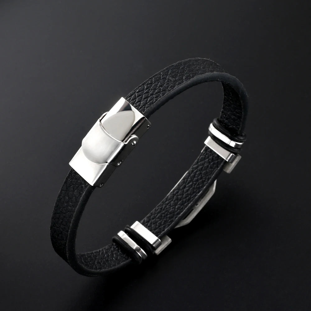 12 Constellation Stainless Steel Cuff Bracelet Men Women Zodiac Sign Black Leather Wrap Bracelet Jewelry bransoletka męska