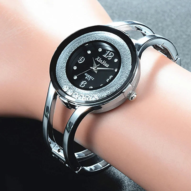 Women Watches Bracelet Relogio Feminino Quartz Fashion Bangle Watch Womens Crystal Stainless Steel Wristwatch Bayan Kol Sat