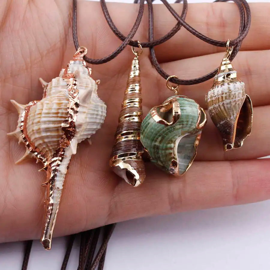 ZWPON Tropical Natural Sea Shell Choker Necklace Cowrie Leather Chain Bohemian Summer Jewellery Girlfriend Valentine's Day