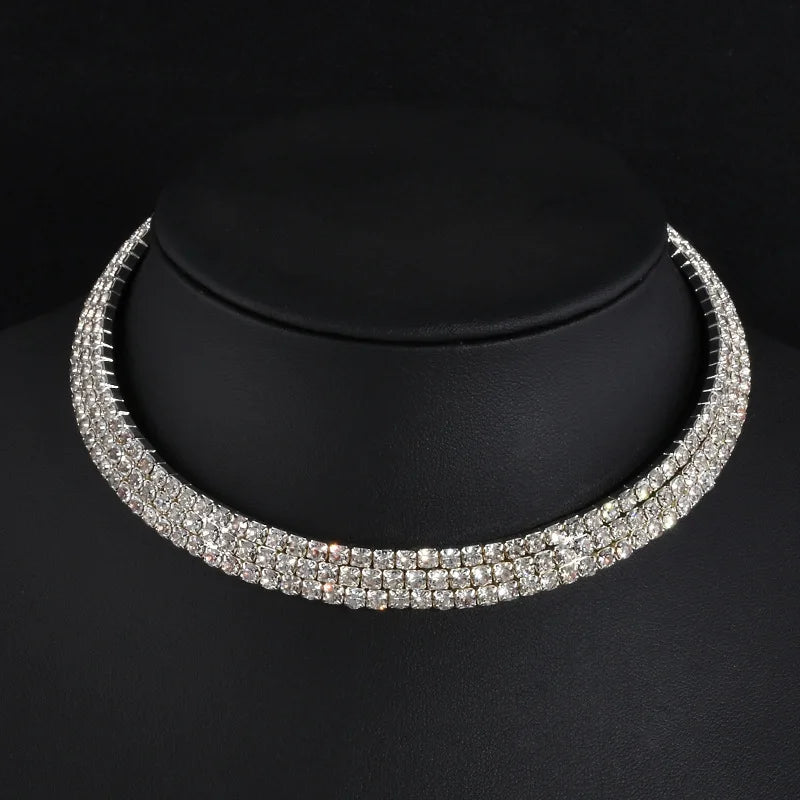 Rhinestone Choker Necklaces Torques Collar Women Statement Jewelry Girl Imitation Pearls Necklace 5 Styles