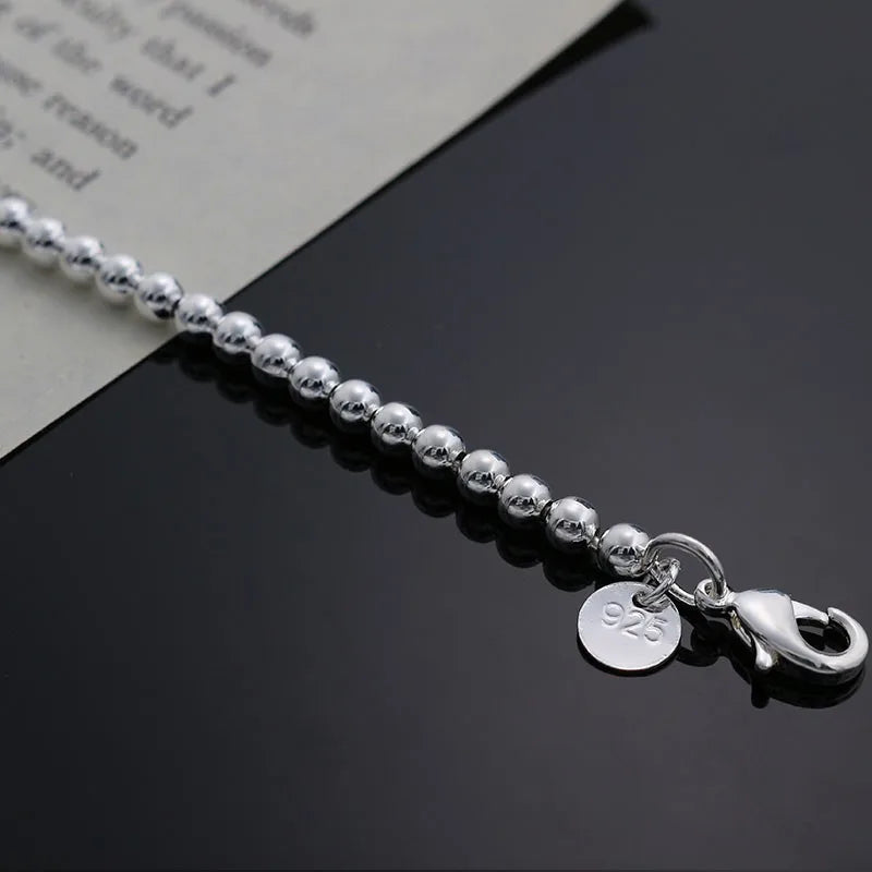 Beautiful fashion Elegant Gold color silver color 4MM beads chain women lady cute Bracelet high quality Gorgeous jewelry H198