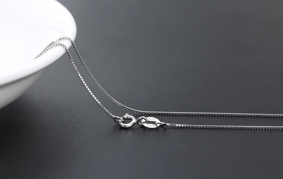 ORSA JEWELS Italian 925 Sterling Silver Box Chain Necklace Rose Gold/Gold Plated Silver Necklaces Neck Chains for Pendant SC07-G