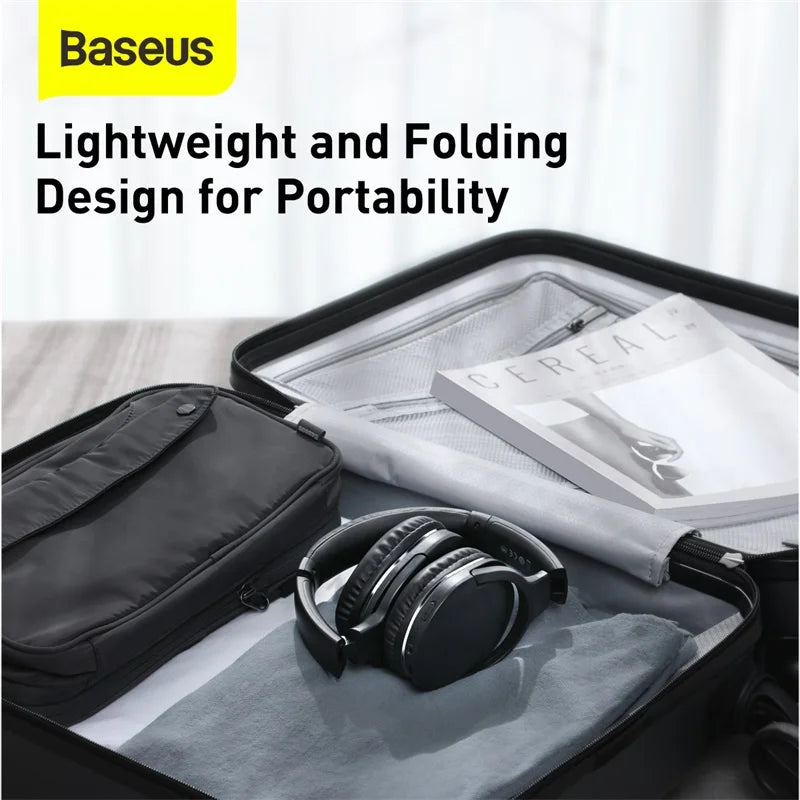 Baseus D02 Pro Wireless Bluetooth Headphones HIFI Stereo Earphones Foldable Sport Headset with Audio Cable foriPhone tablet