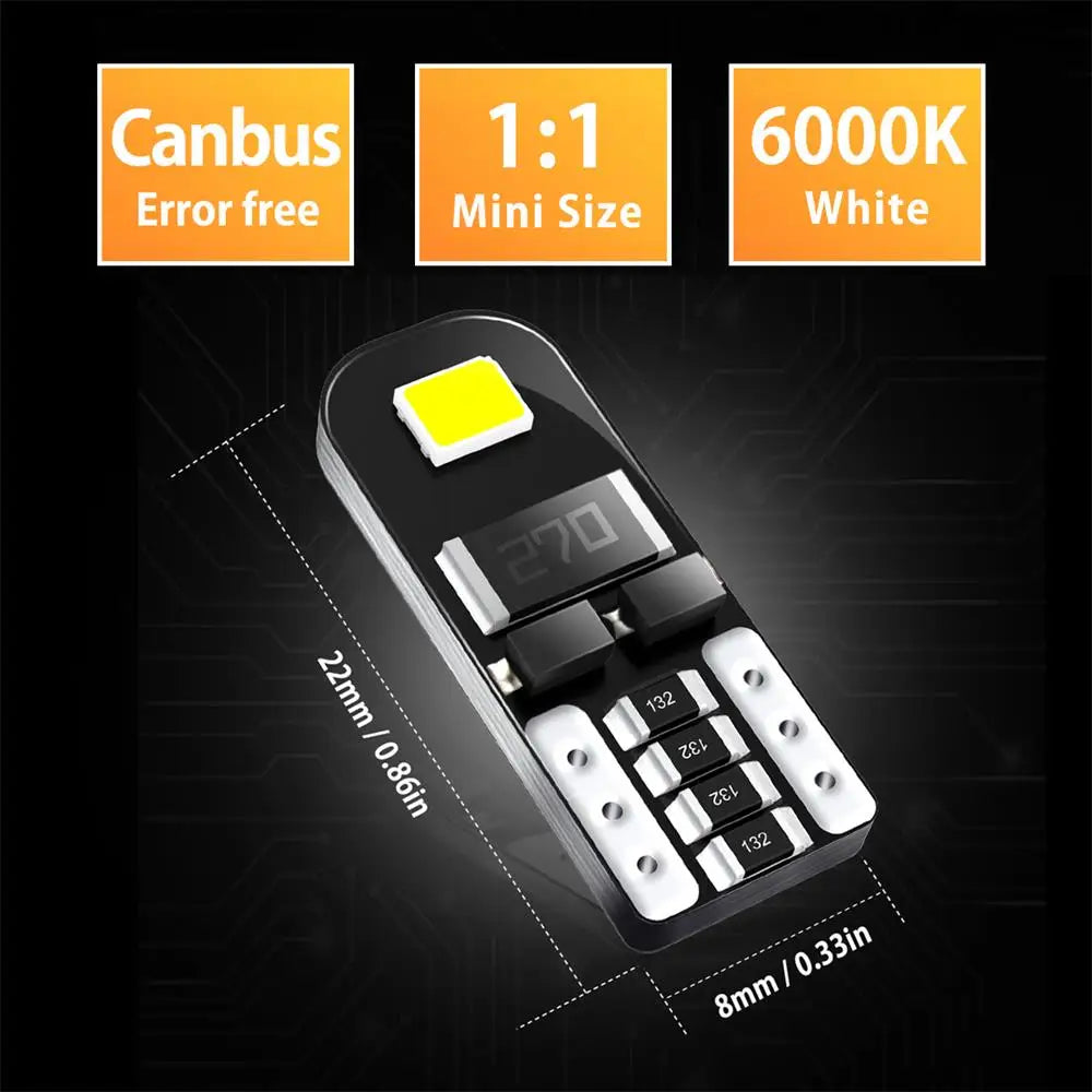 AUXITO 10Pcs W5W T10 LED Canbus No Error Bulb Car Interior Light 194 LED Signal Lamp For Mercedes-Bens Bmw Audi Ford 6000K 12V