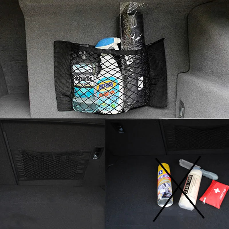 Auto Net Grid Pocket Holder Car Trunk Storage Bag Mesh Net Auto SUV Luggage Sticker Interior Organizer Stuff Netting Nylon