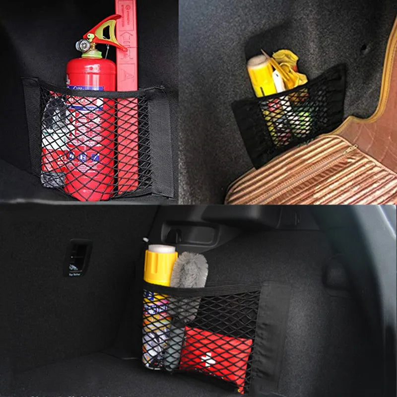 Auto Net Grid Pocket Holder Car Trunk Storage Bag Mesh Net Auto SUV Luggage Sticker Interior Organizer Stuff Netting Nylon