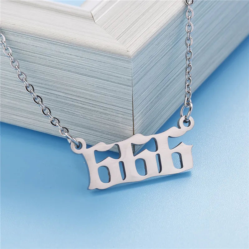 Stainless Steel Angel Number Lucky Numbers Necklaces 111 222 333 444 555 777 888 999 666 000 Pendant Necklace Charms Jewelry