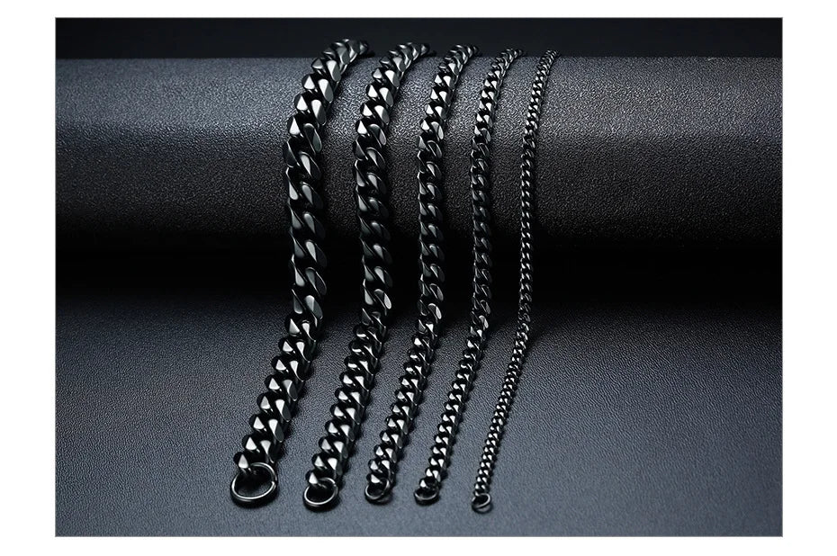 Vnox 3-11mm Chunky Miami Curb Chain Bracelet for Men, Stainless Steel Cuban Link Chain Wristband Classic Punk Heavy Male Jewelry