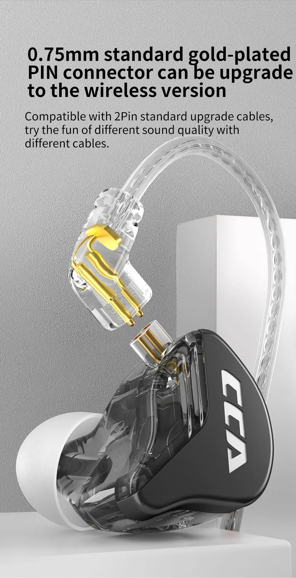 CCA CRA Hanging In Ear Wired HiFi Headset Monitor Headphones Noice Cancelling Sport Gamer Earbuds Earphones KZ ZEX Pro NRA CA4