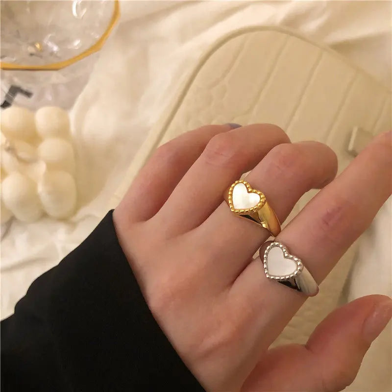 ANENJERY Minimalist Gold Silver Geometric Finger Rings for Women Men Silver Color French Female Rings Jewelry