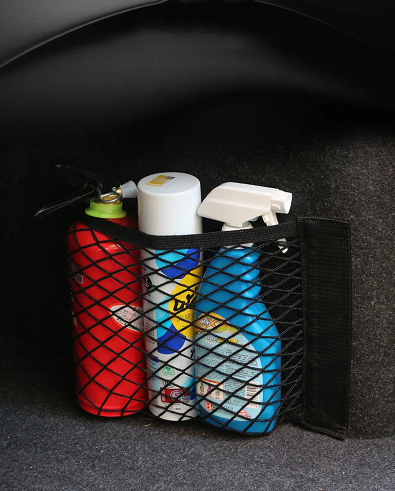 Auto Net Grid Pocket Holder Car Trunk Storage Bag Mesh Net Auto SUV Luggage Sticker Interior Organizer Stuff Netting Nylon