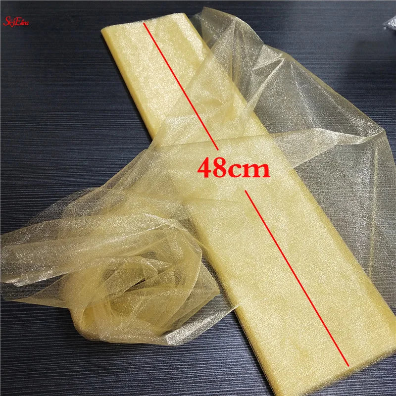 Cheap!5m/10m Sheer Crystal Organza Tulle Roll Fabric For Draping Wedding Ceremony Party Home Decoration Wedding flowers arch 6z