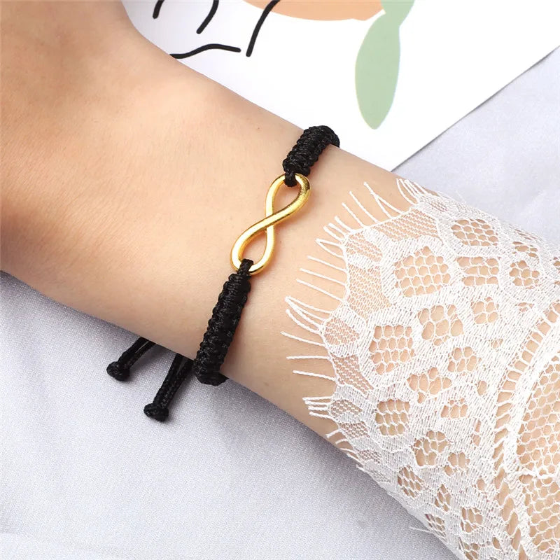 Charm Couple Bracelet Handmade Braided Rope Infinity Friendship Adjustable Bracelets&Bangles For Women Men Fashion Jewelry Gifts