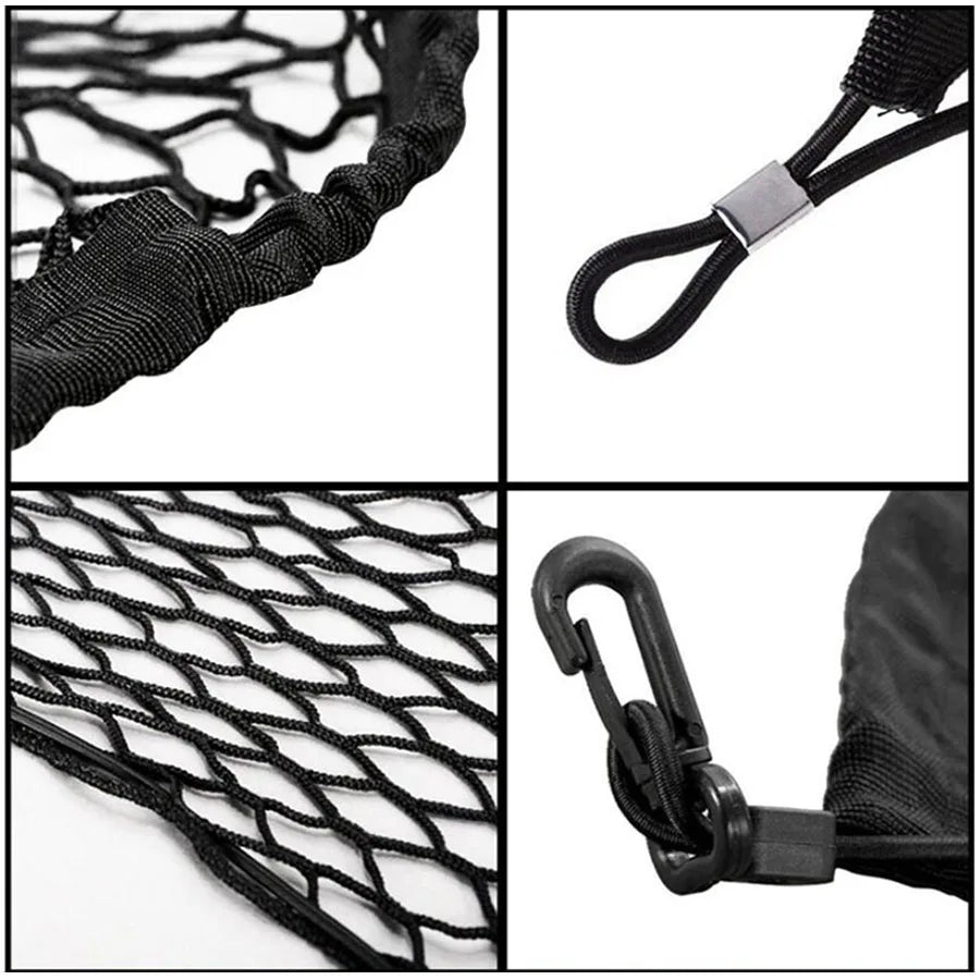 Car Auto Trunk Mesh Cargo Organizer Luggage Stuff Goods Fix Storage Holder Net Stand Universal Trunk Rear Cargo Hook Mesh