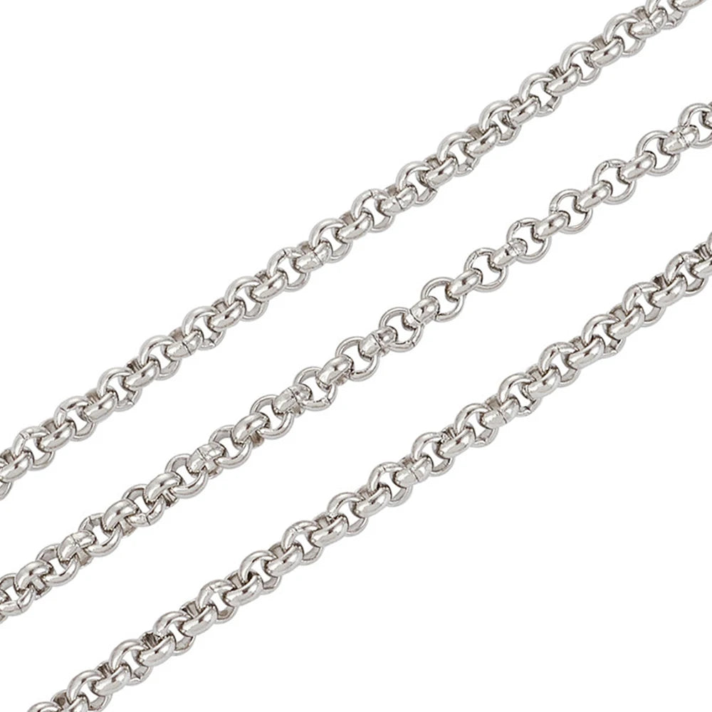 Fashion New Width 2mm-5mm Stainless Steel Round Pearl Chain Necklace DIY Jewelry Bracelet Necklace Dropship Wholesale