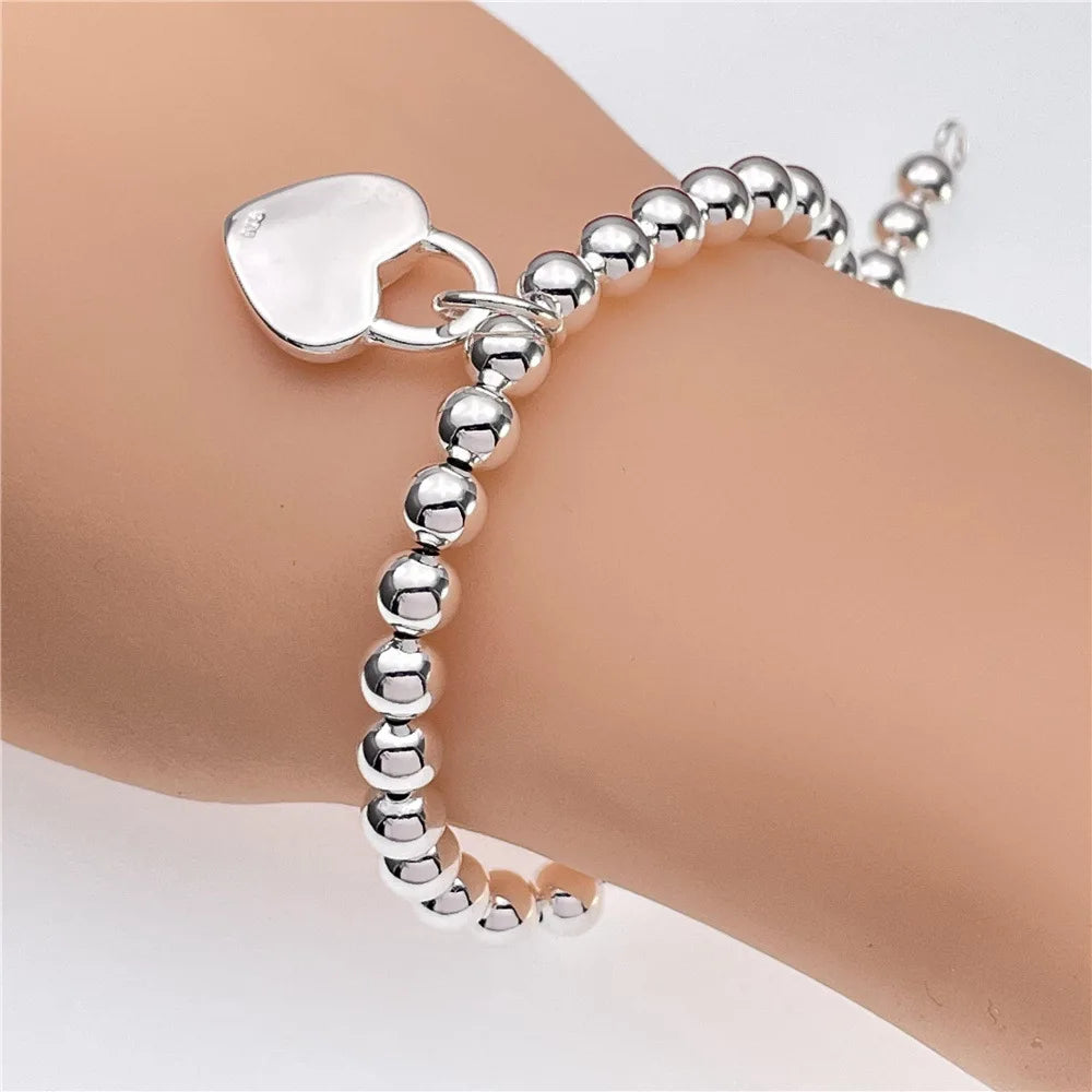 Fine 925 Sterling Silver Noble Nice Chain Solid Bracelet for Women Men Charms Party Gift Wedding Fashion Jewelry Hot Model