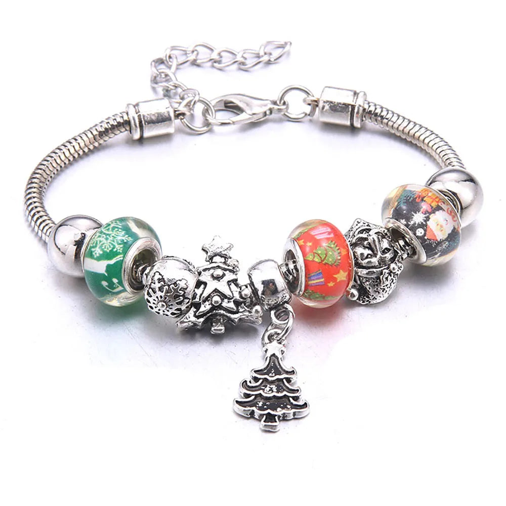 Charm Bracelet & Bangles Jewelry white butterfly Crown Beads Bracelets Brands Bracelets Fit Women Girl Friendship Gift