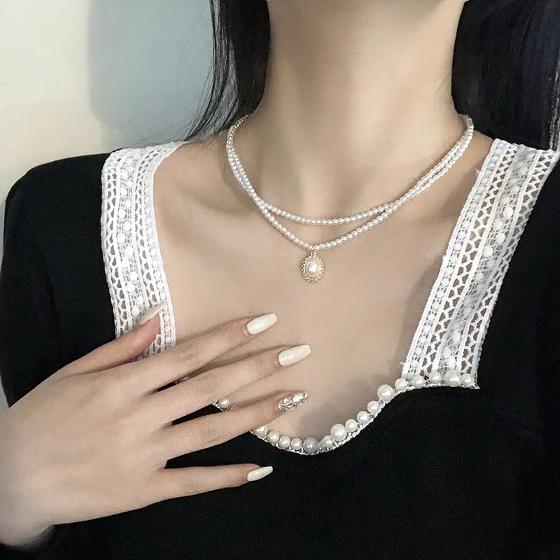 Fashion Shiny Crystal Necklace Zircon Pendant Transparent Fishing Line Invisible Ladies Necklace Jewelry Clavicle Chain Chocker