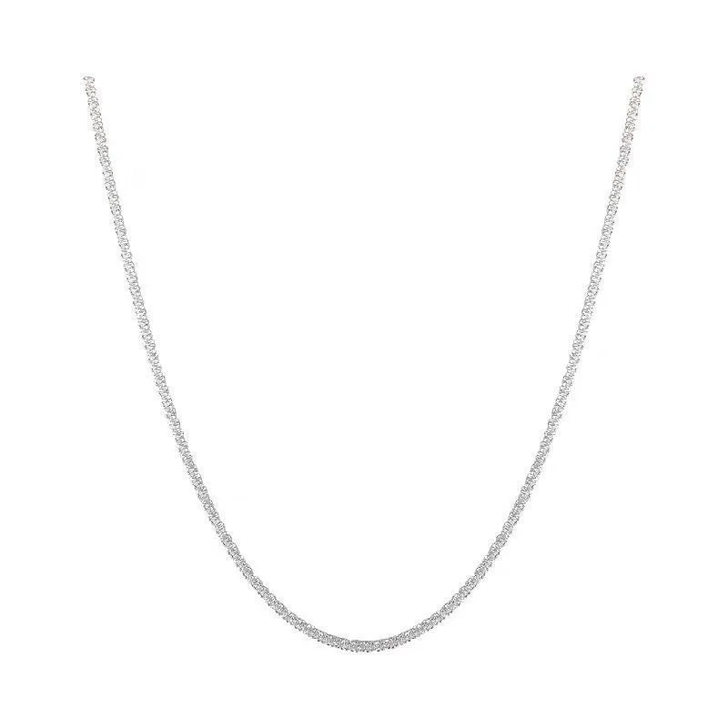 2021 Popular Silver Colour Sparkling Clavicle Chain Choker Necklace Collar For Women Fine Jewelry Wedding Party Birthday Gift