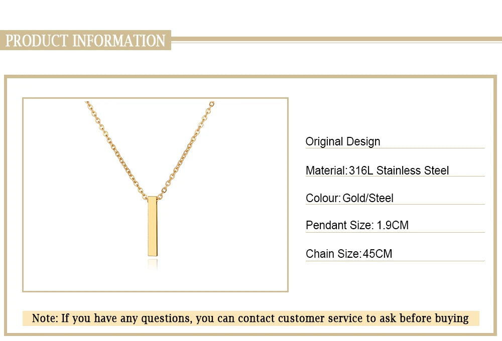 Stainless Steel Necklaces Minimalist Four-leaf Clover Geometric Style Fashion Chain Necklace for Women Collar Pendant Jewelry