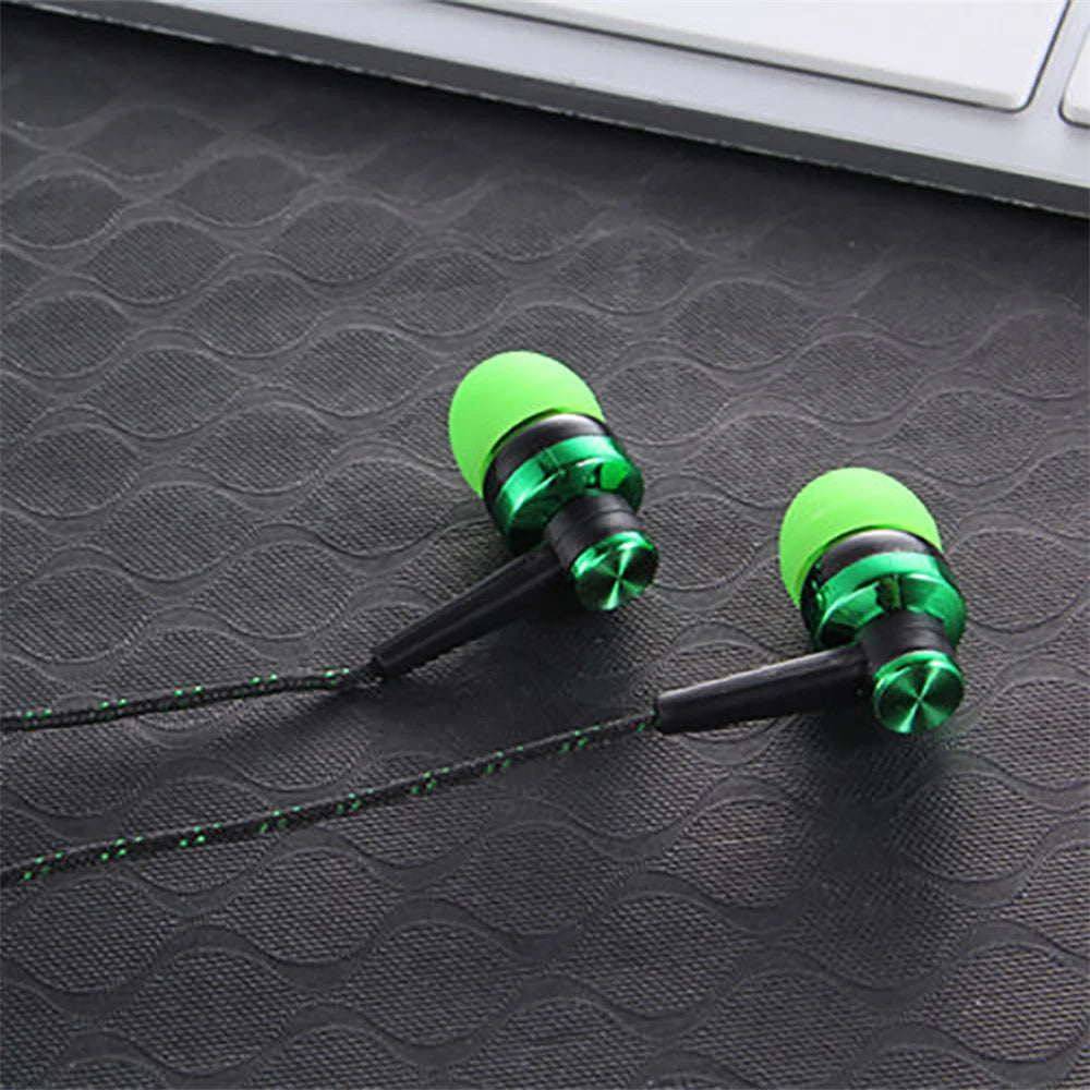 1Pc 3.5mm High Quality Wired Earphone Stereo In-Ear Nylon Weave Cable Earphone Headset With Mic For Laptop Smartphone Gifts