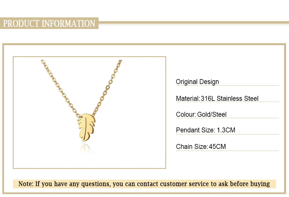 Stainless Steel Necklaces Minimalist Four-leaf Clover Geometric Style Fashion Chain Necklace for Women Collar Pendant Jewelry