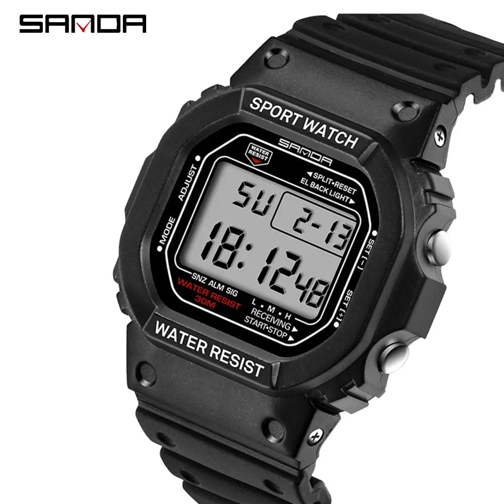 SANDA Sports Watch Men And Women Couple Waterproof Military Watch Vibration Fashion Analog Quartz Electronic Watch