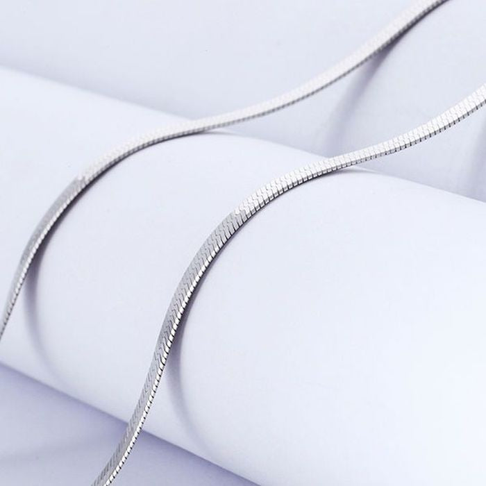 925 Sterling silver 18K Gold 4MM Flat chain Necklace for Women Luxury Fine Jewelry wedding gift choker Clavicle