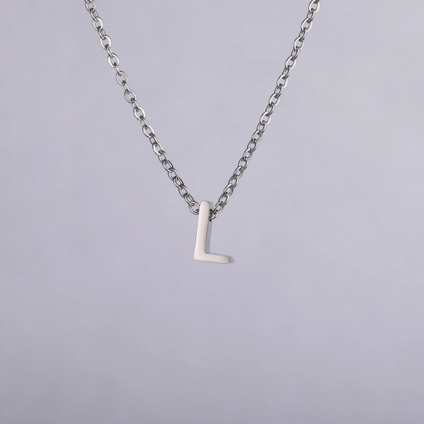 Unift Family Initial Name Necklaces Letter Alphabet M Pendant Stainless Steel Women Neck Chain Choker Trendy Minimalist Jewelry