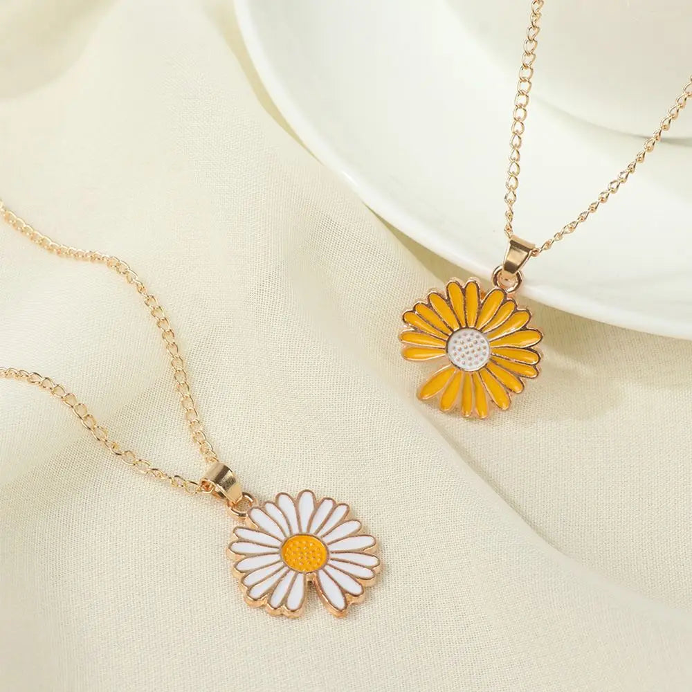 Fashion Novelty Metal Pendant Cute Neck Jewelry Daisy Flower Necklace Sunflower Necklace Collar