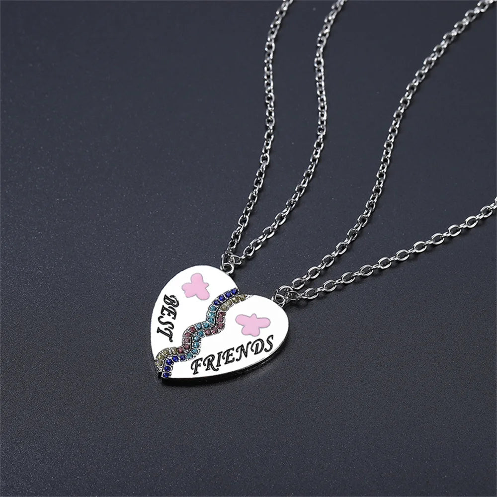 Best Friend 4 Piece Necklace Women Jewelry  BFF Friendship Pendant  Neck Chain Choker Jewelry For Women Gift 2021 Free Shipping