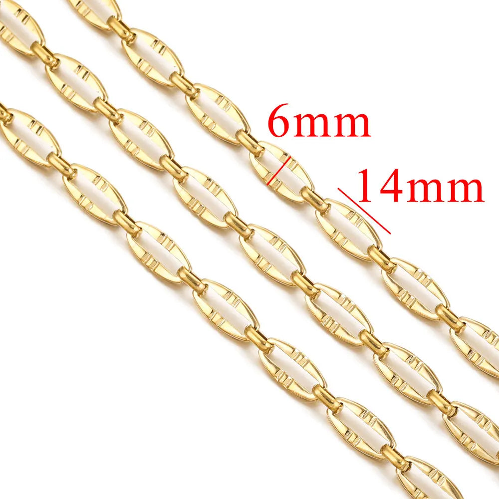 1 Meter Stainless Steel Large Heavy Chunky Hip Hop Punk Link Gold Color Chains DIY Jewelry Materials Handmade Necklace Bracelet