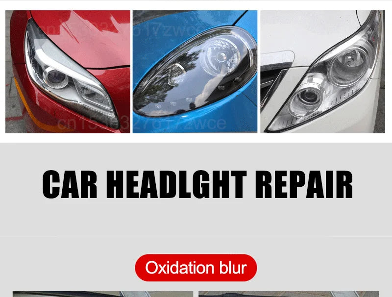 Car Headlight Restoration Polishing Kits Headlamp Scratch Remover Repair Cleaning Paste Remove Oxidation Headlight Polish Liquid