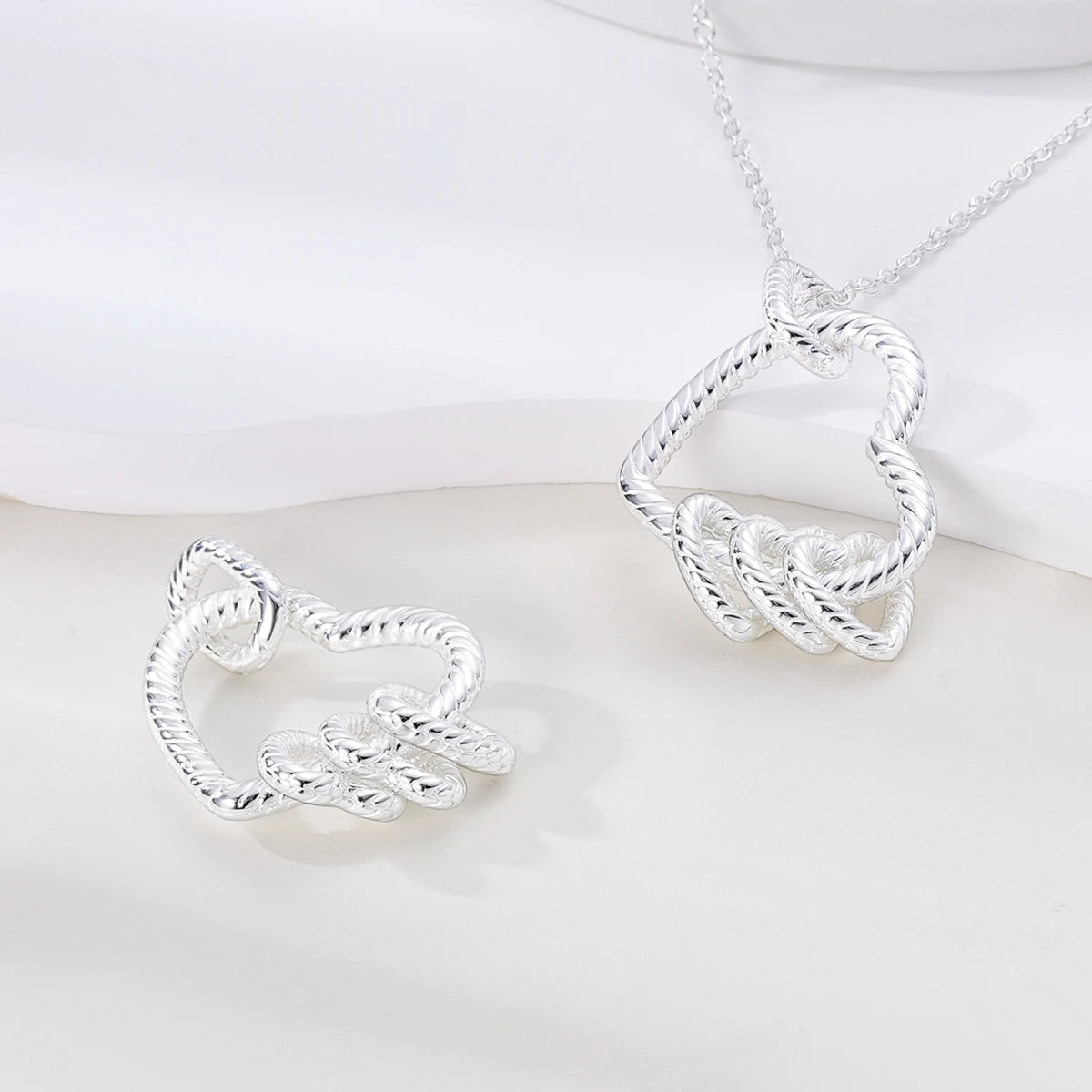 Original 925 Sterling Silver Necklace For Women Class Style Heart Shape Romantic Style High Quality Women Necklace Jewelry Gift