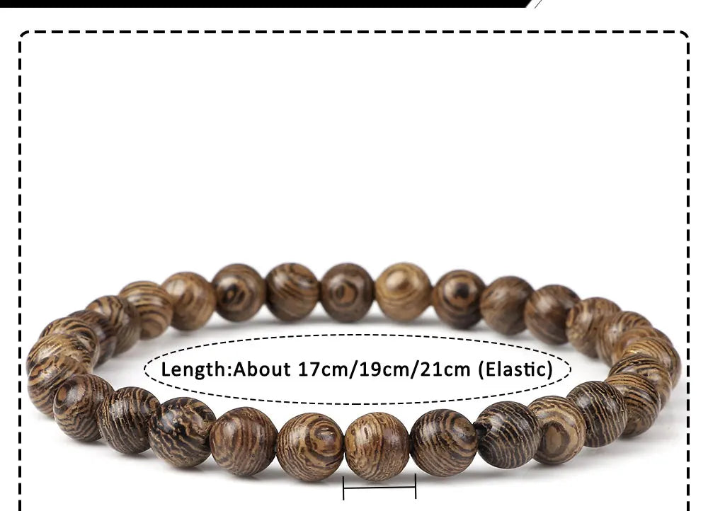 Natural Wooden Beads Bracelet Tibetan Buddha Rosary Handmade Bracelets Men and Women Yoga Meditation Prayer Beaded Jewelry Gifts