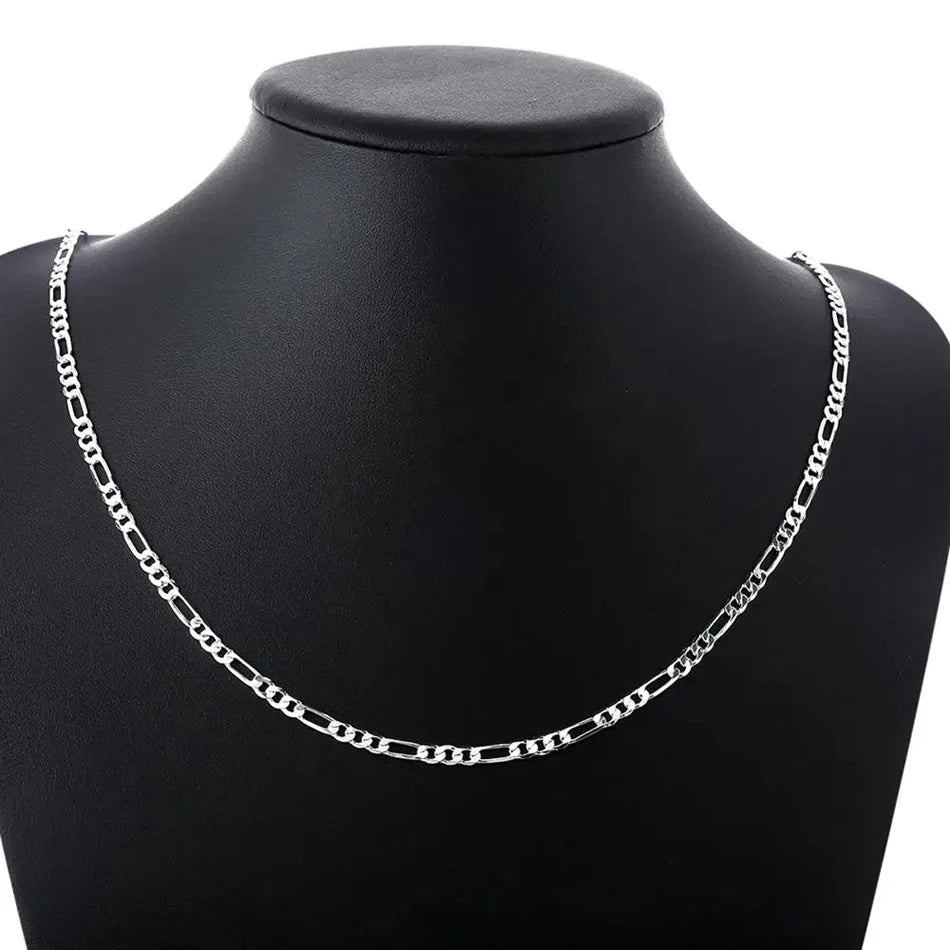 40-75cm 925 sterling Silver 16-30 Inches fine 4MM chain Necklaces for women fashion party wedding Jewelry Christmas gifts