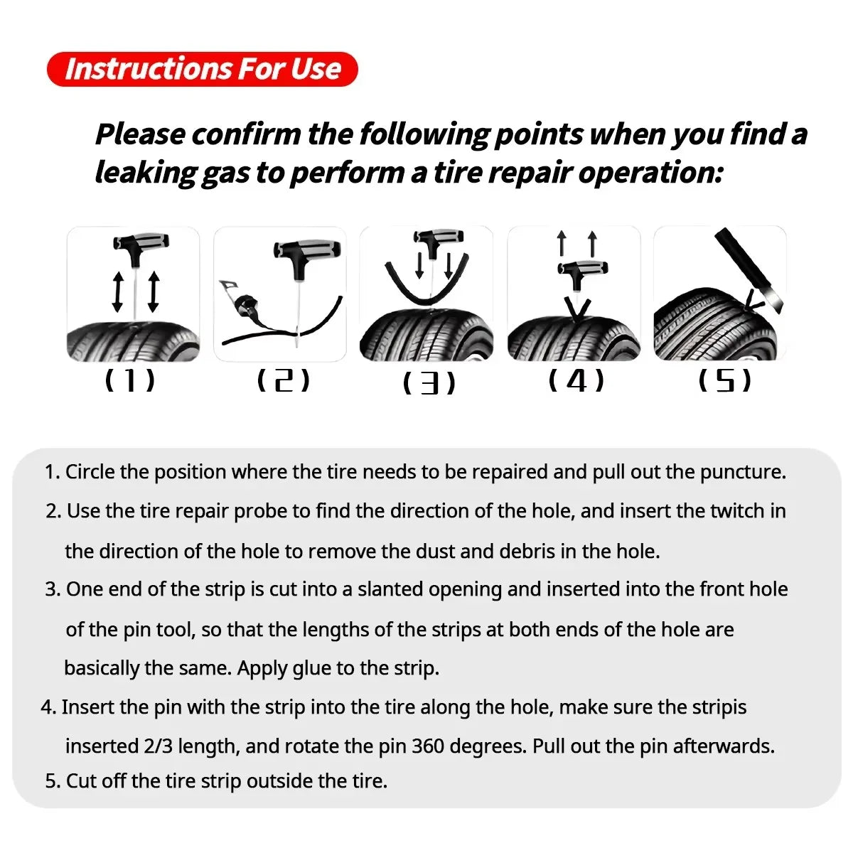 Car Tire Repair Kit Puncture Plug Tools Tyre Puncture Emergency for Tire Strips Stirring Glue Repair Tool Kit Car Accessories