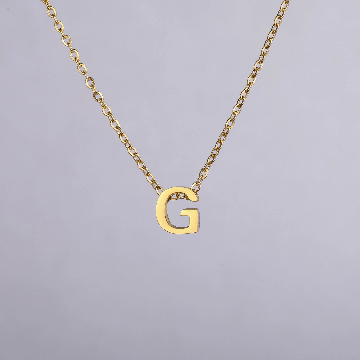 Unift Family Initial Name Necklaces Letter Alphabet M Pendant Stainless Steel Women Neck Chain Choker Trendy Minimalist Jewelry