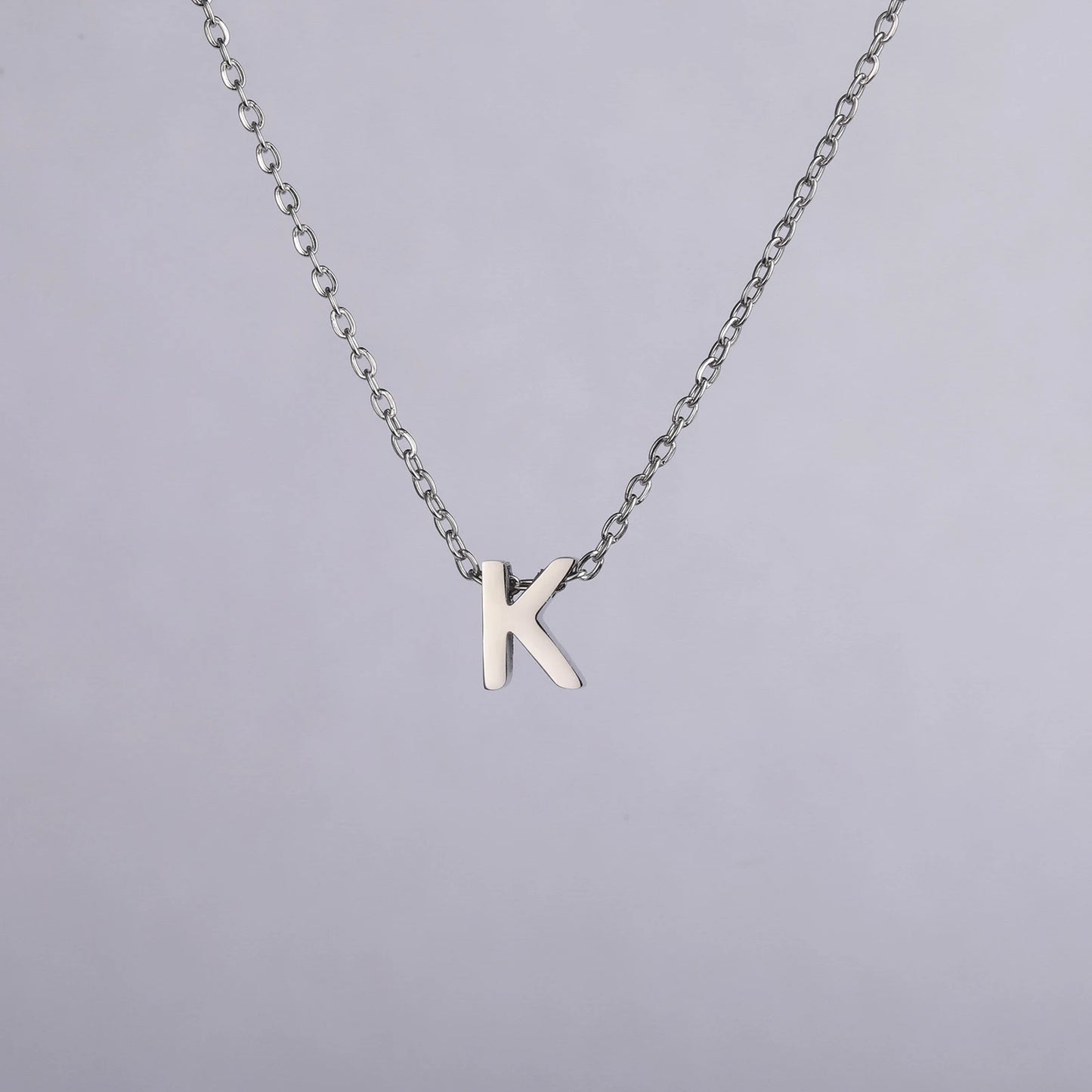 Unift Family Initial Name Necklaces Letter Alphabet M Pendant Stainless Steel Women Neck Chain Choker Trendy Minimalist Jewelry