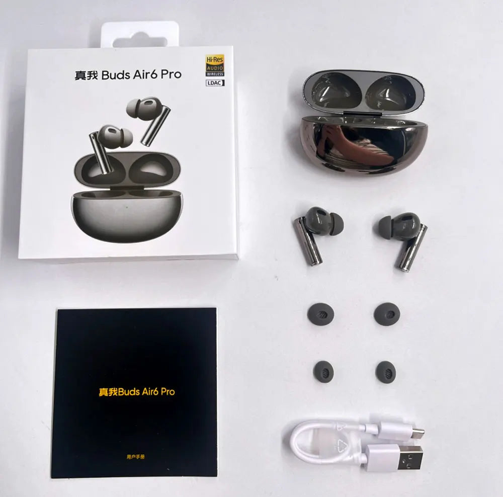 Global Version realme Buds Air 6 Pro True Wireless Earphone 50dB Deep Sea Noise Reduction 2.0 Bluetooth 5.3 IP55 Headphone