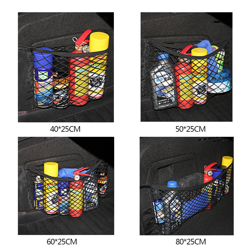 Car Accessories Organizer Net Mesh Seat Elastic Magic Storage For Baseus Car Stuff Byd Rav4 2023 Accessories Xc60