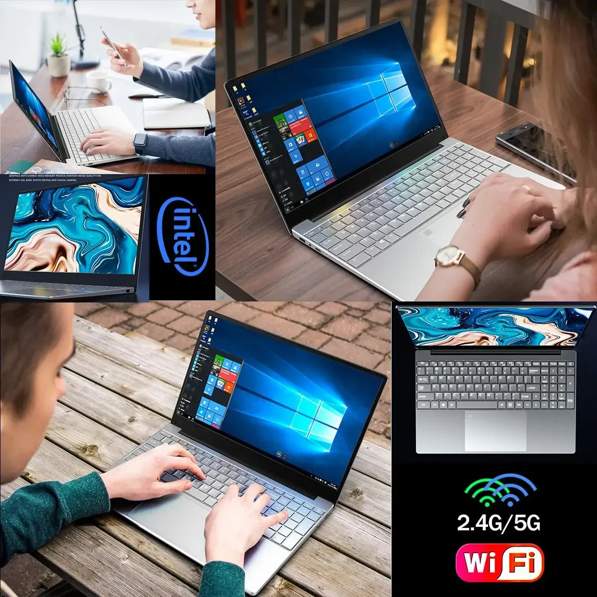 14.1'' Office Study Laptop Computer Windows 11 12GB DDR4 512GB SSD Intel Celeron J4025 Unlock Notebook PC Computer FHD Display