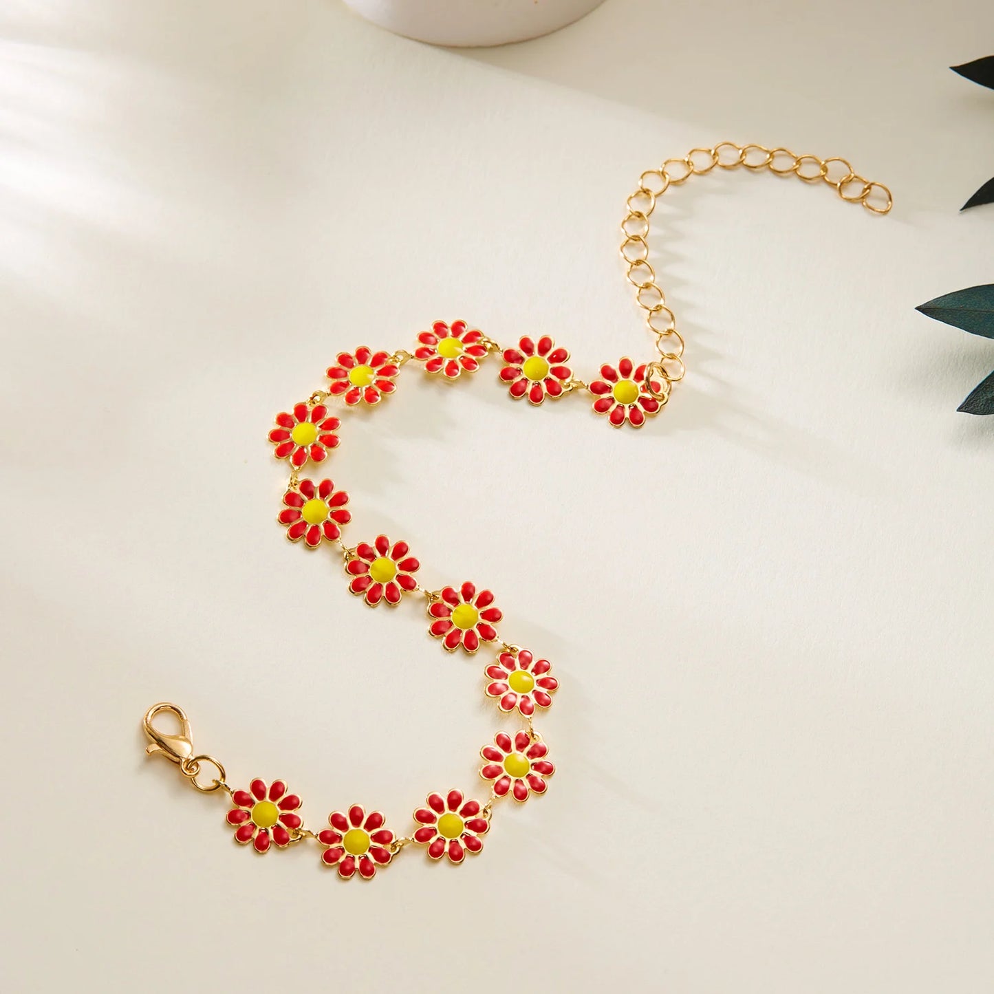 Fashion Sweet Flower Daisy Bracelet for Women Girl Y2K Accessories Handmade Colorful Beads Bracelet Boho Summer Pulseras Jewelry