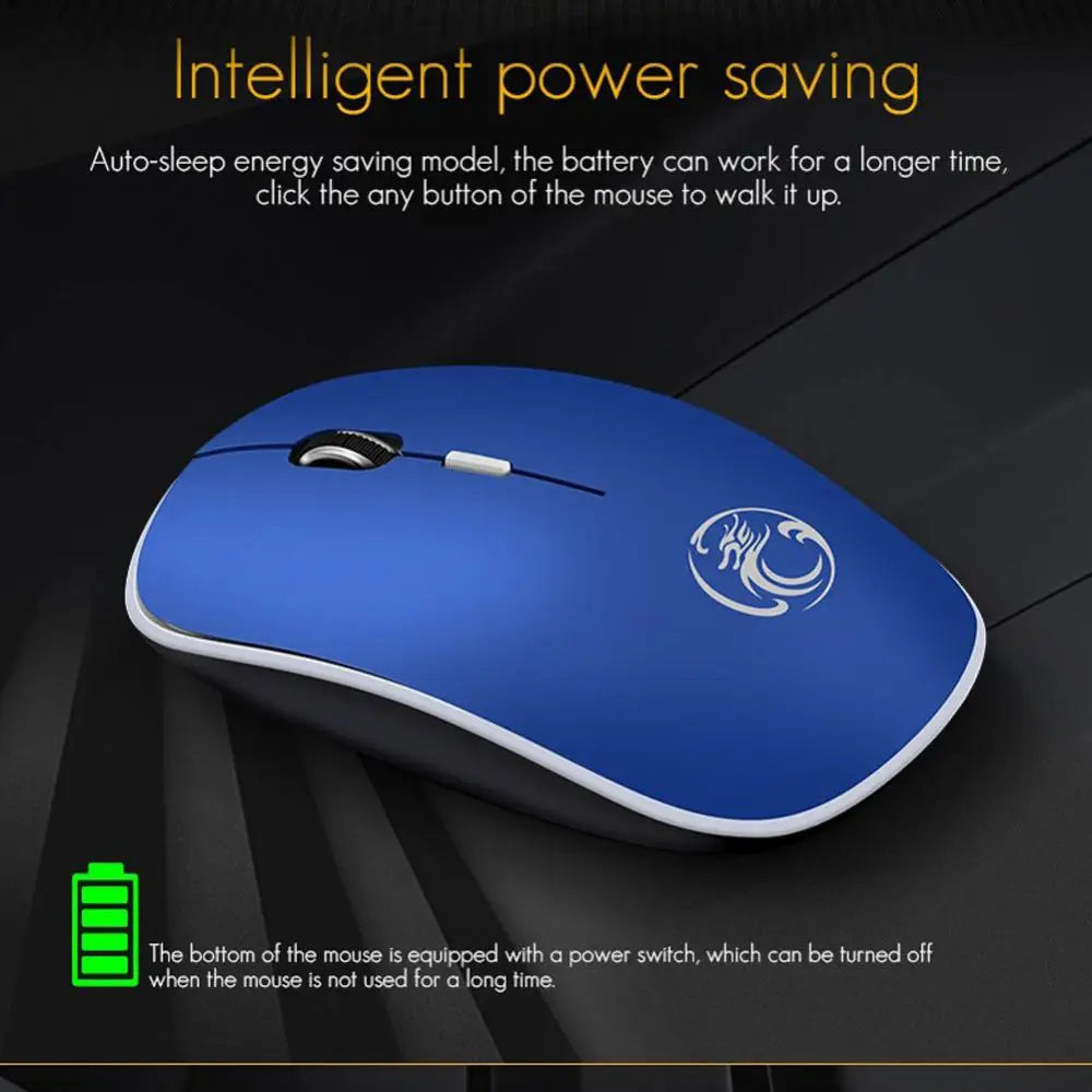 iMice Wireless Mouse Silent Computer Mouse 1600 DPI Ergonomic Mause Noiseless Sound USB PC Mice Mute Wireless Mice for Laptop