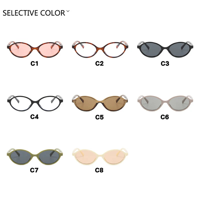 Sexy Small Oval Leopard Sunglasses Women Lovely Ins No Makeup Plain Glasses Frame Men Eyewear Cute Decorative Computer Glasses