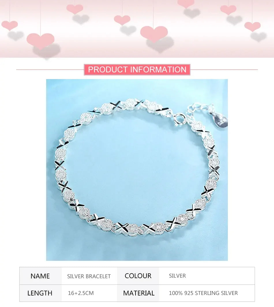 High Quality 925 Sterling Silver Fashion Multiple Styles Bracelet Chain For Women Fashion Wedding Party Beautiful Jewelry Gift